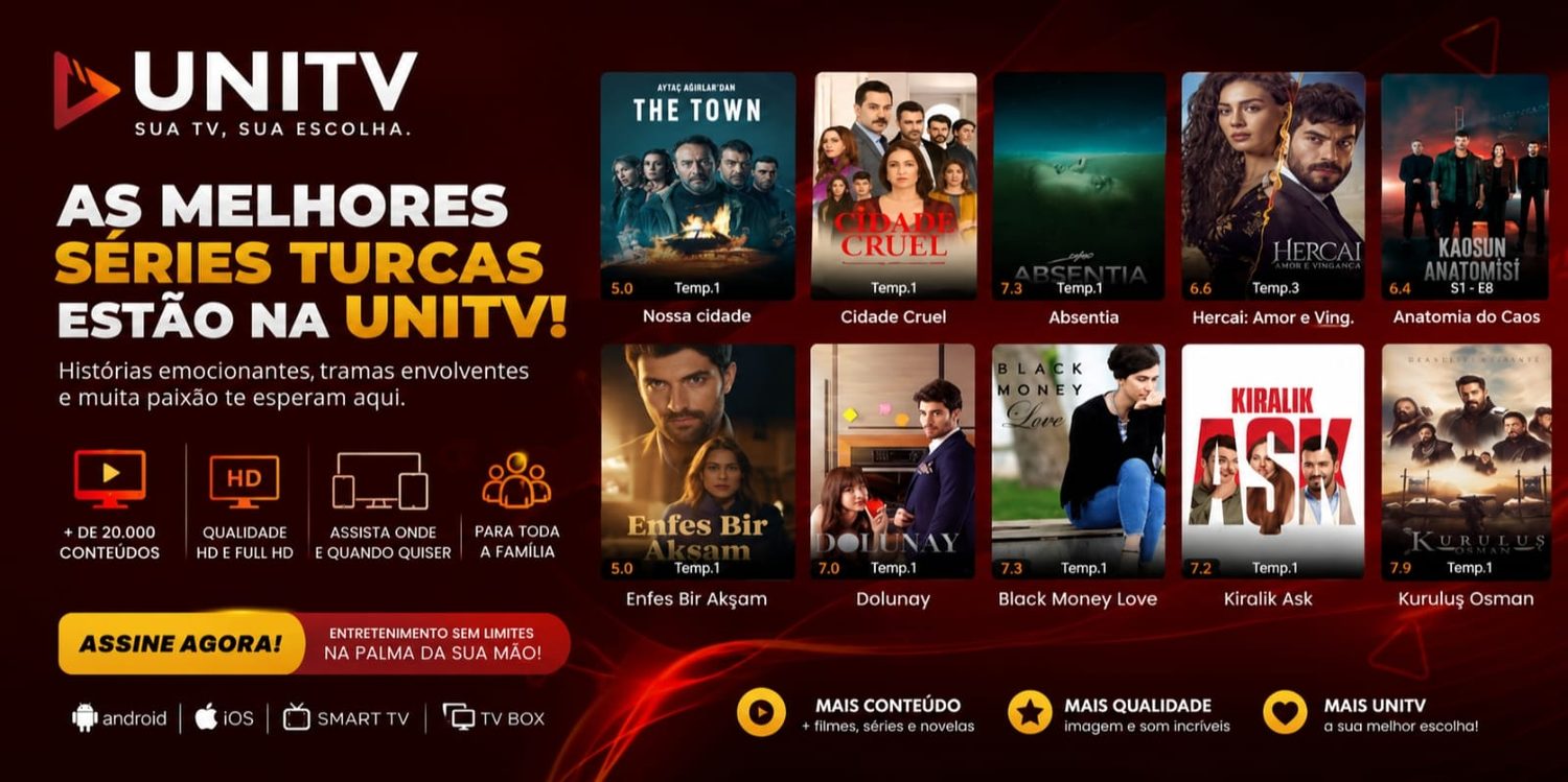 Cartaz UniTV com as melhores séries turcas