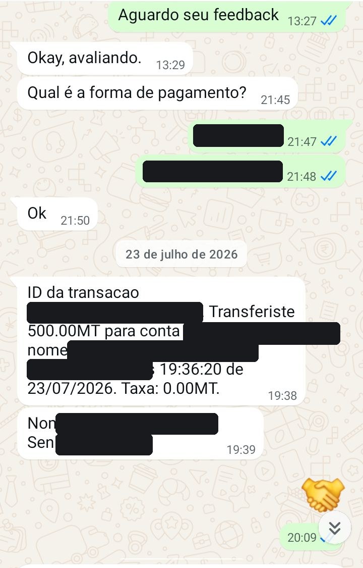 Confirmação de pagamento e entrega de acesso, com dados pessoais censurados
